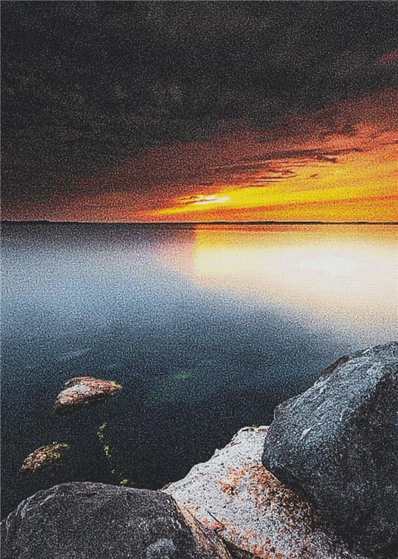 Smooth Water Below The Clouds - X Squared Cross Stitch