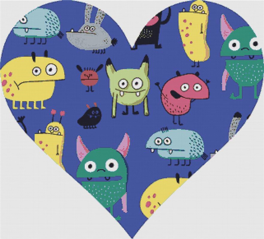 Monster Heart - X Squared Cross Stitch