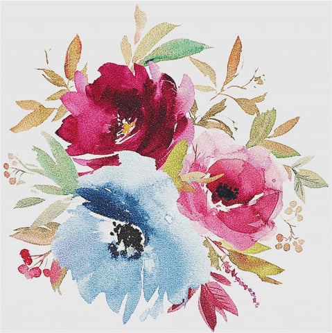 Cottage Floral Arrangement - X Squared Cross Stitch