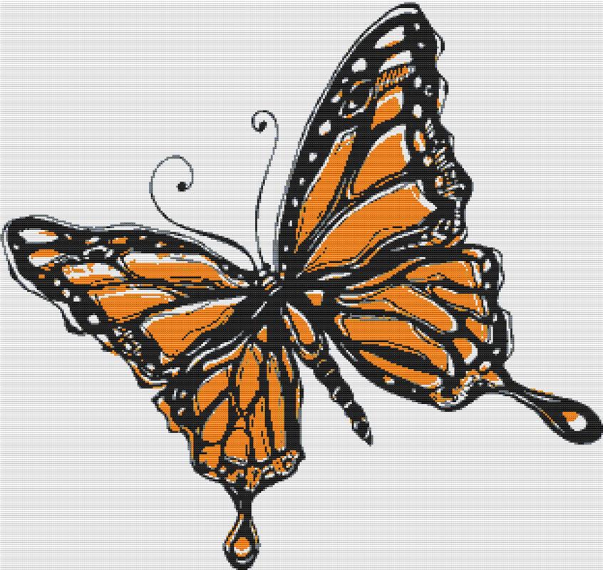 Orange Butterfly - X Squared Cross Stitch