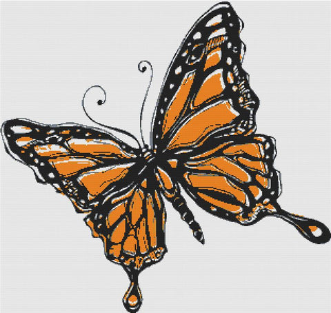 Orange Butterfly - X Squared Cross Stitch