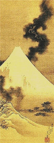 The Dragon Of Smoke Escaping From Mount Fuji - X Squared Cross Stitch