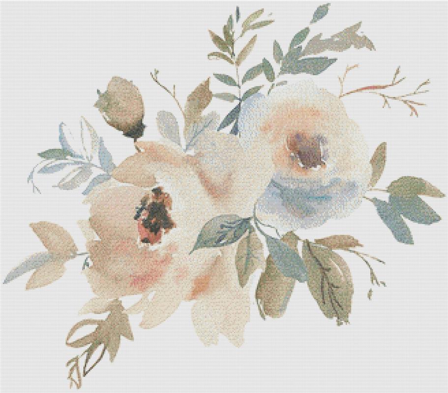 Dusky Floral Arrangement - X Squared Cross Stitch