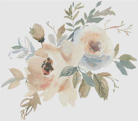 Dusky Floral Arrangement - X Squared Cross Stitch