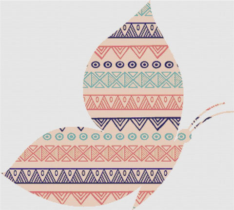 Ornamental Tribal Butterfly I - X Squared Cross Stitch