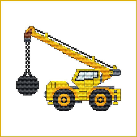 Construction Truck: Ball Crane - Cross Stitch Wonders