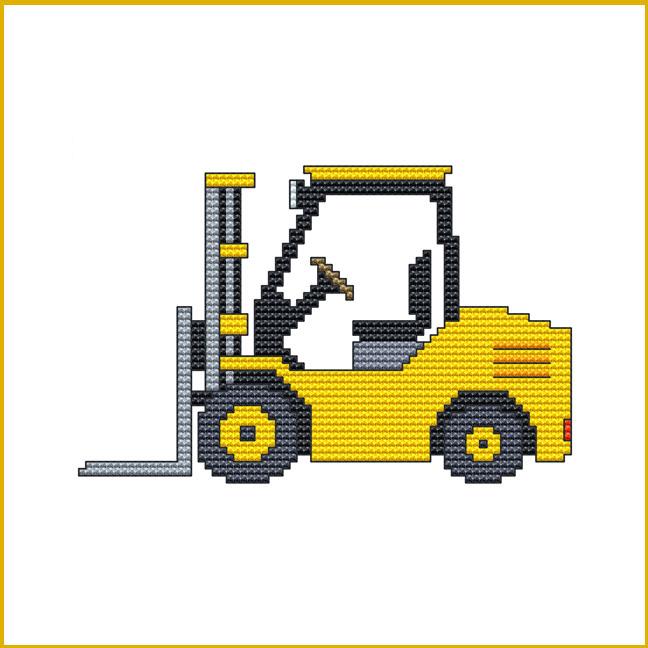 Construction Truck: Forklift - Cross Stitch Wonders