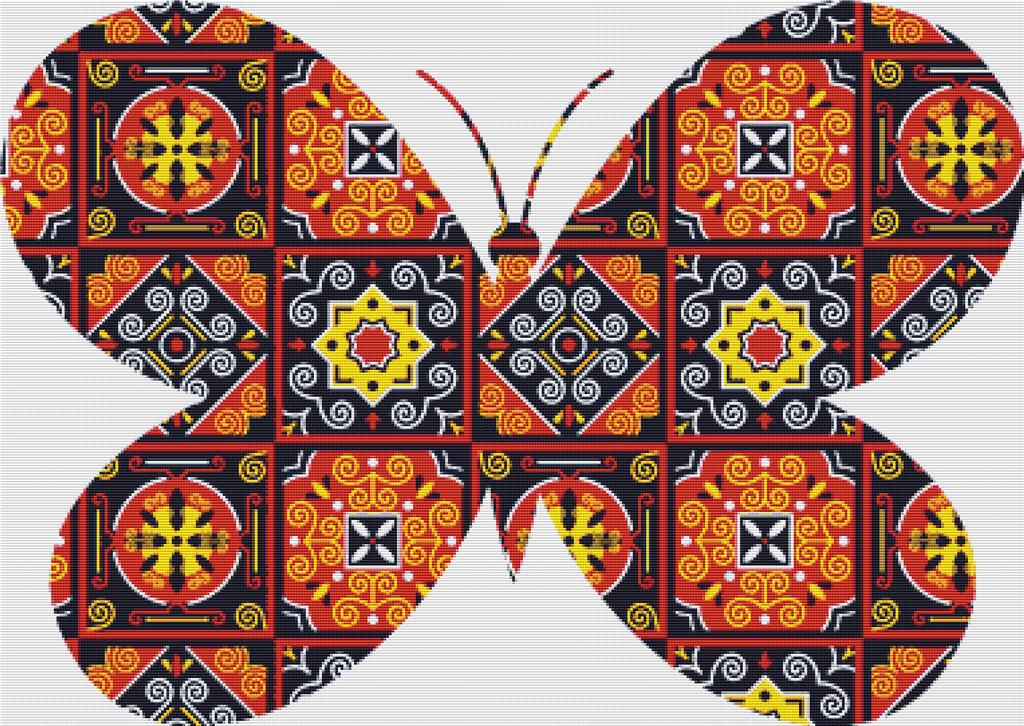 Azulejos Butterfly - X Squared Cross Stitch