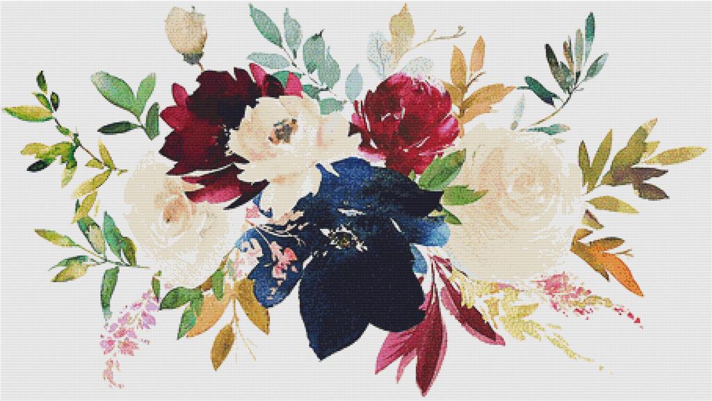 Bright Autumn Arrangement I - X Squared Cross Stitch