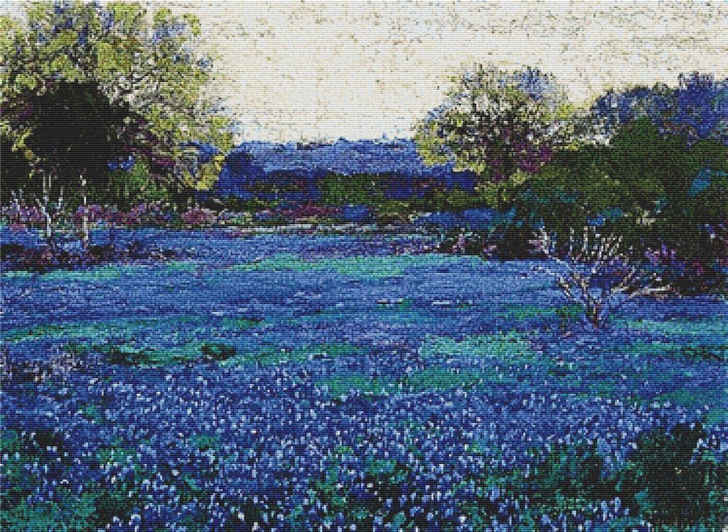 Bluebonnets On A Grey Day - X Squared Cross Stitch