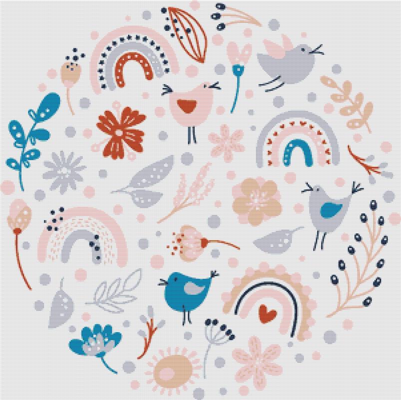 Pretty Spring Circle - X Squared Cross Stitch