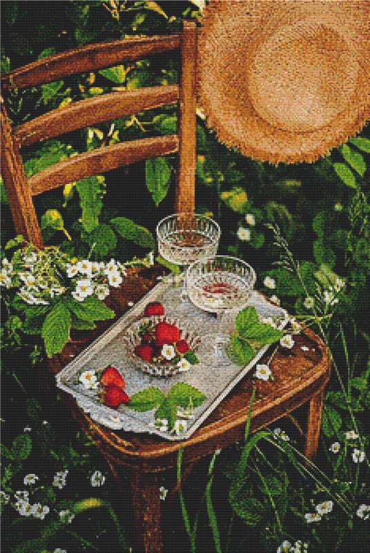 Champagne And Strawberries - X Squared Cross Stitch