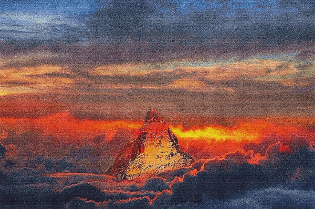 Sunset Over The Peak - X Squared Cross Stitch