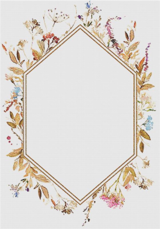 Autumnal Floral Frame II - X Squared Cross Stitch