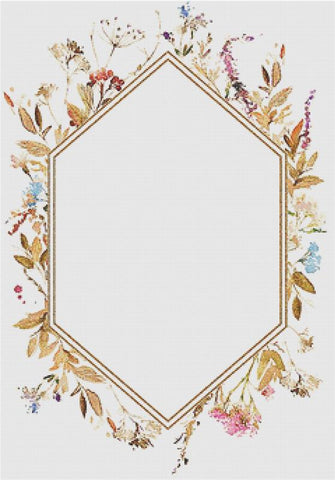 Autumnal Floral Frame II - X Squared Cross Stitch