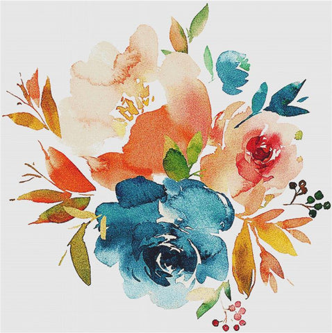 Indigo Coral Arrangement - X Squared Cross Stitch