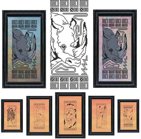 African Animals Series: Rhino - Cross Stitch Wonders