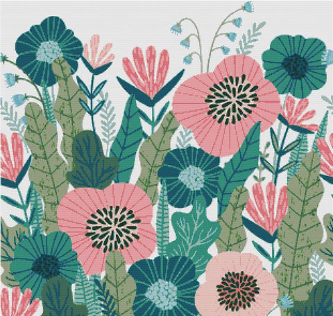 Cute Garden Flowers - X Squared Cross Stitch