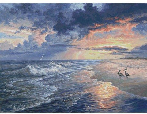 Pelican Beach (Large) - Artecy Cross Stitch