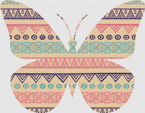 Ornamental Tribal Butterfly II - X Squared Cross Stitch