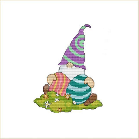 Easter Eggs Gnome - Cross Stitch Wonders