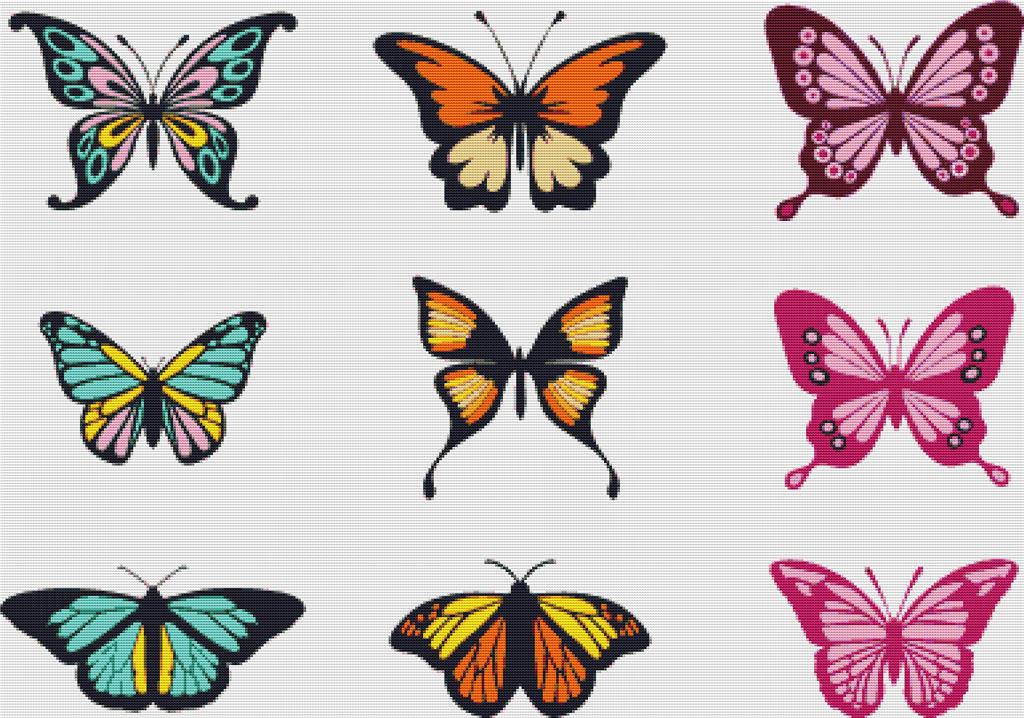 Set Of Butterflies I - X Squared Cross Stitch