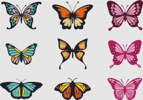 Set Of Butterflies I - X Squared Cross Stitch