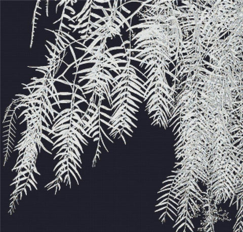 Delicate Leaves In Infrared - X Squared Cross Stitch