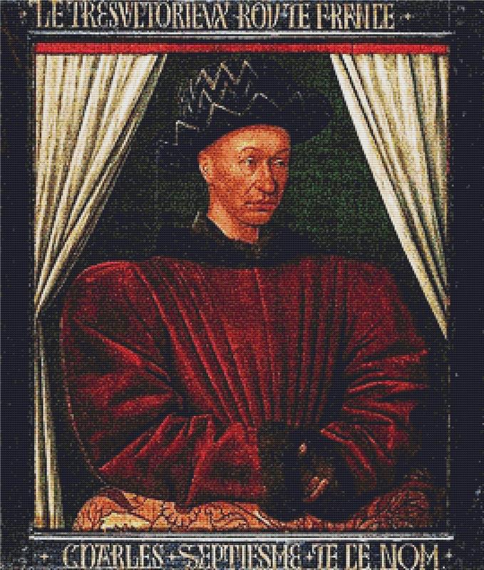 Portrait Of Charles VII - X Squared Cross Stitch