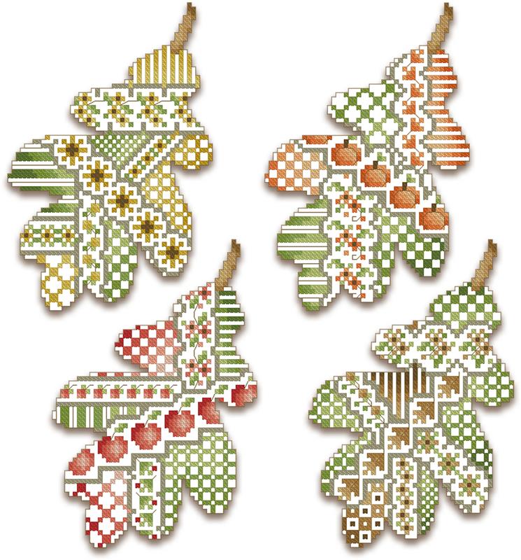 Crazy Oak Leaves Ornaments - Kitty & Me Designs