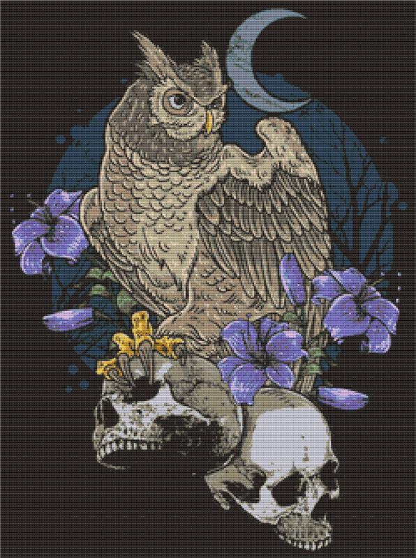 Dark Owl - X Squared Cross Stitch