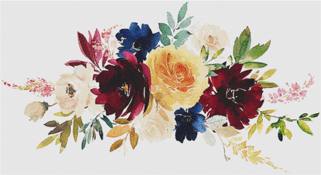 Bright Autumn Arrangement III - X Squared Cross Stitch