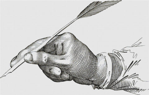 Hand With A Quill - X Squared Cross Stitch