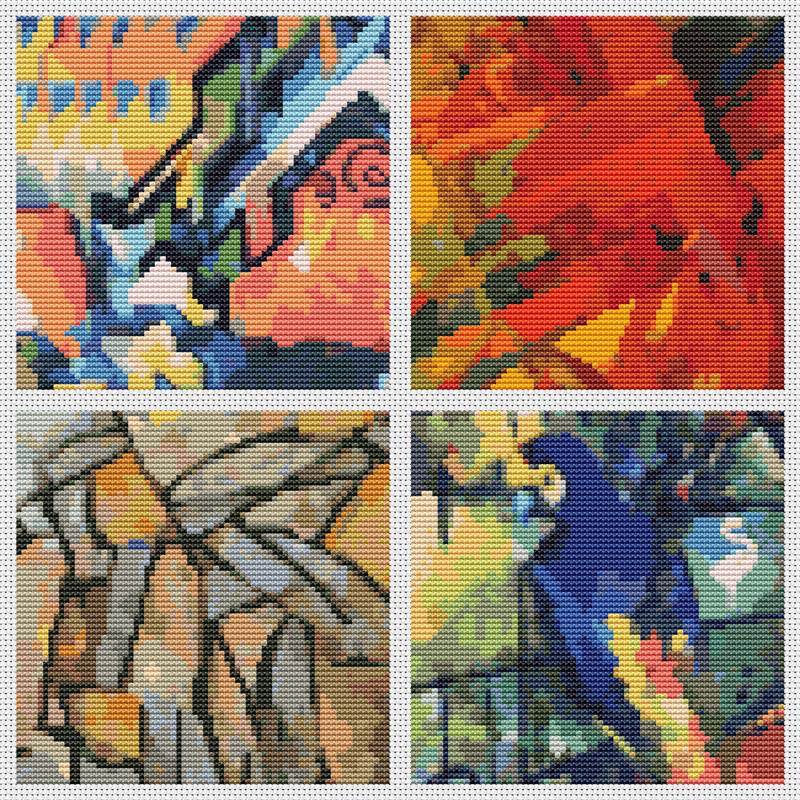 Four Squares Featuring Abstract - Art of Stitch, The