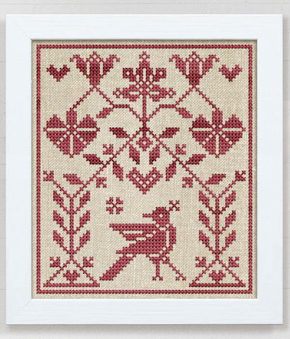Summer Bower: A Primitive Pincushion - Modern Folk Embroidery