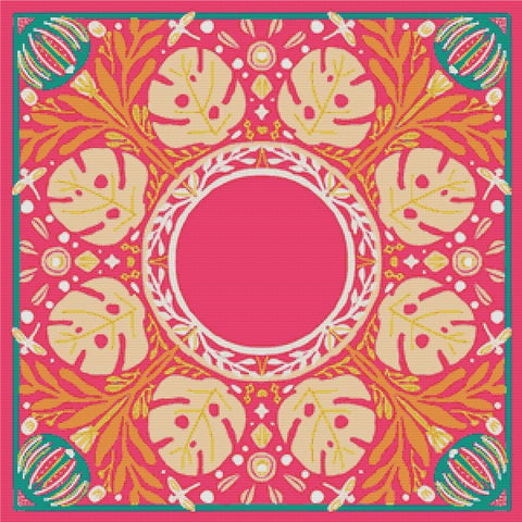 Scandinavian Folk Art With Flowers - X Squared Cross Stitch