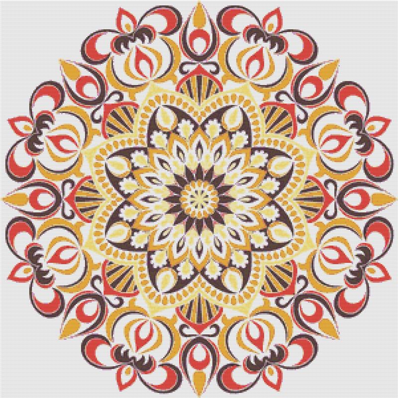 Warm Mandala - X Squared Cross Stitch