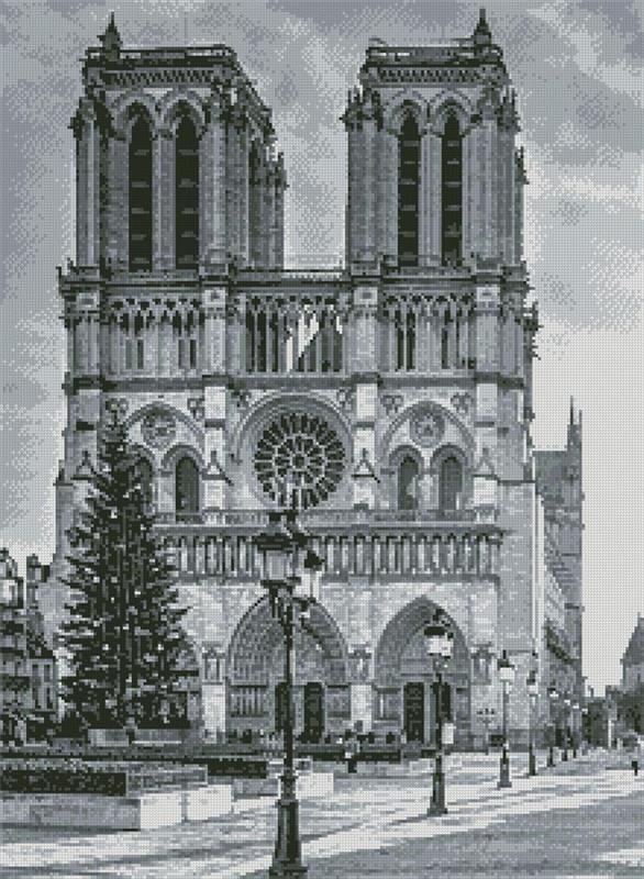 Notre Dame Black And White - Artecy Cross Stitch