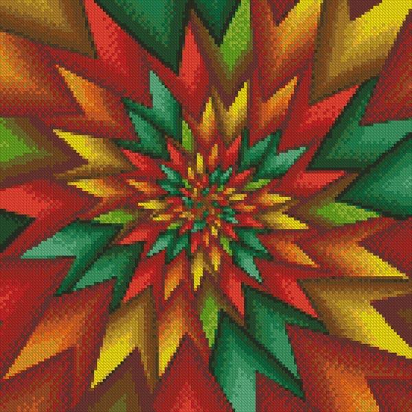 Christmas Fractal (Crop) - Artecy Cross Stitch