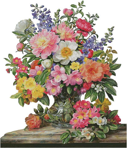 June Flowers In Radiance (Large, No Background) - Artecy Cross Stitch