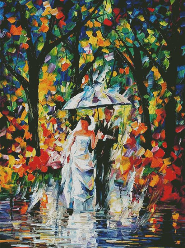 Wedding Under The Rain (Large) - Artecy Cross Stitch