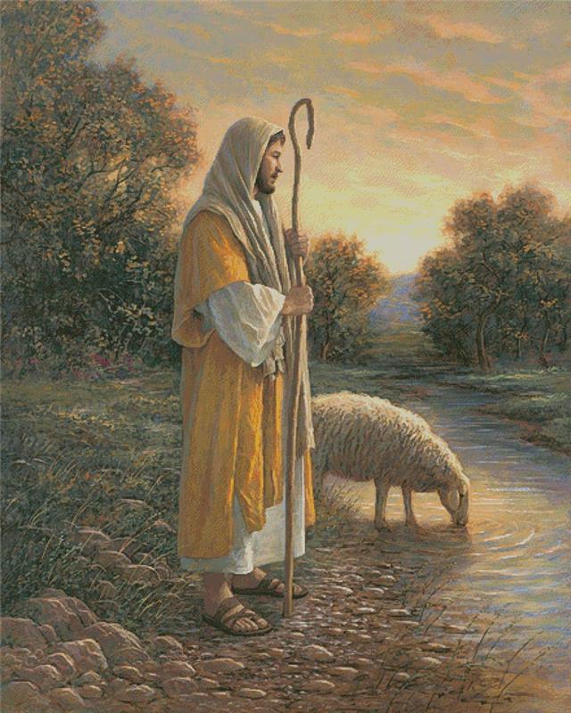 Jesus And Sheep (Large) - Artecy Cross Stitch