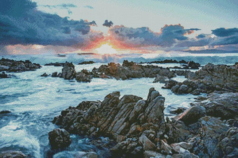 Sunset Over Rocks At Gansbaai - Artecy Cross Stitch