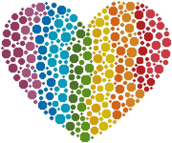 Mini Rainbow Heart - Artecy Cross Stitch