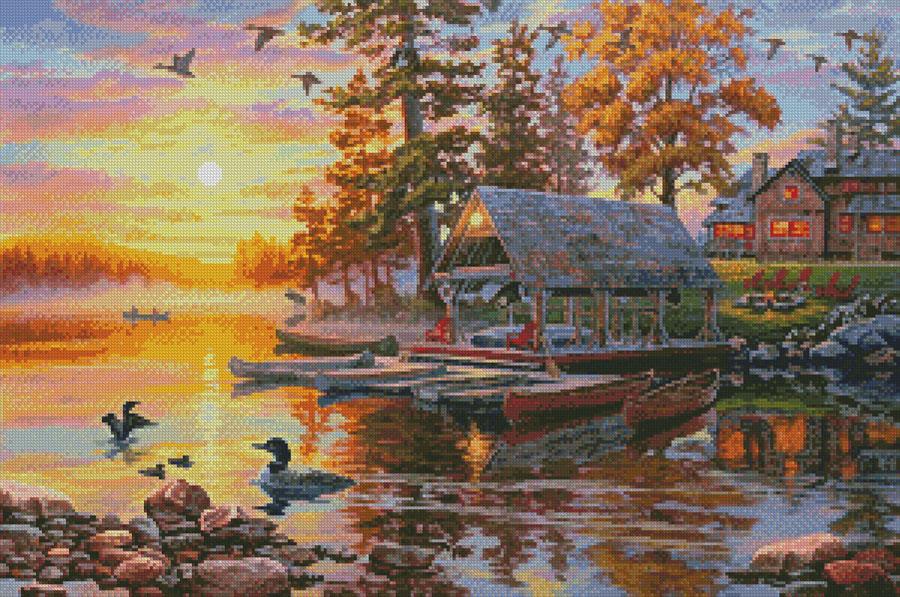 Canoe Camp Buffalo - Artecy Cross Stitch