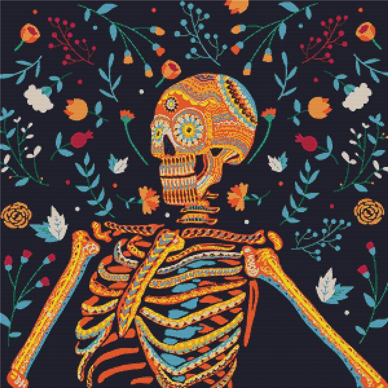 Day Of The Dead Skeleton - X Squared Cross Stitch