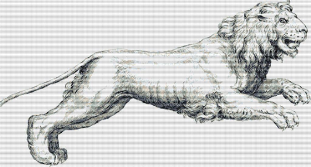 Leaping Lion - X Squared Cross Stitch