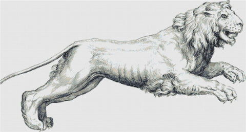 Leaping Lion - X Squared Cross Stitch