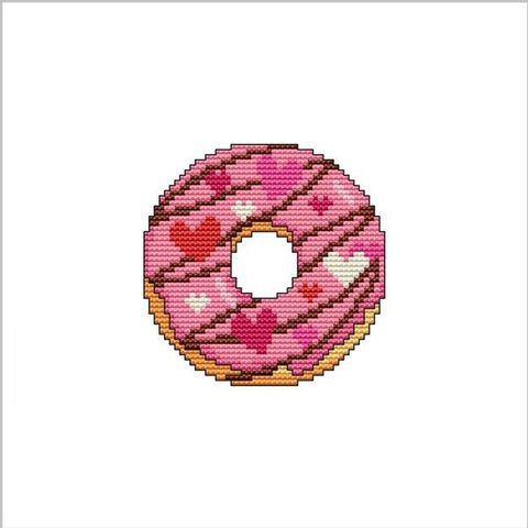 Valentine Hearts: Small Donuts Shape - Cross Stitch Wonders