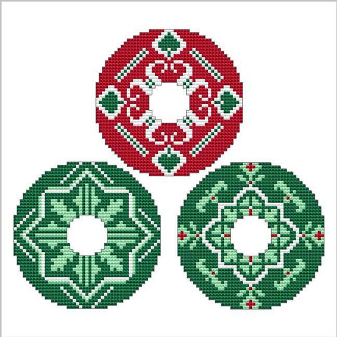 Christmas Trio One: Small Donuts Shape - Cross Stitch Wonders